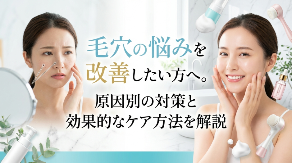 毛穴の悩みを改善したい方へ。原因別の対策と効果的なケア方法を解説