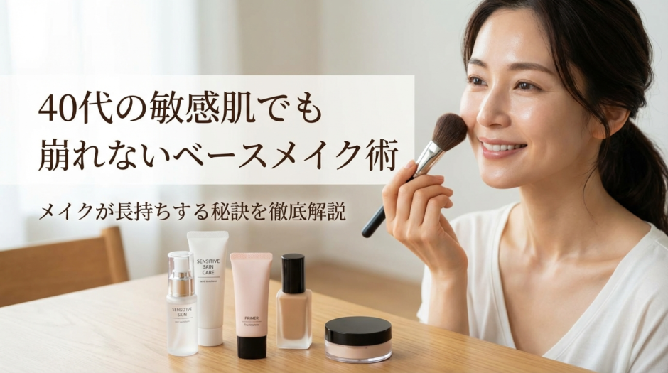 40代の敏感肌でも崩れないベースメイク術。メイクが長持ちする秘訣を徹底解説