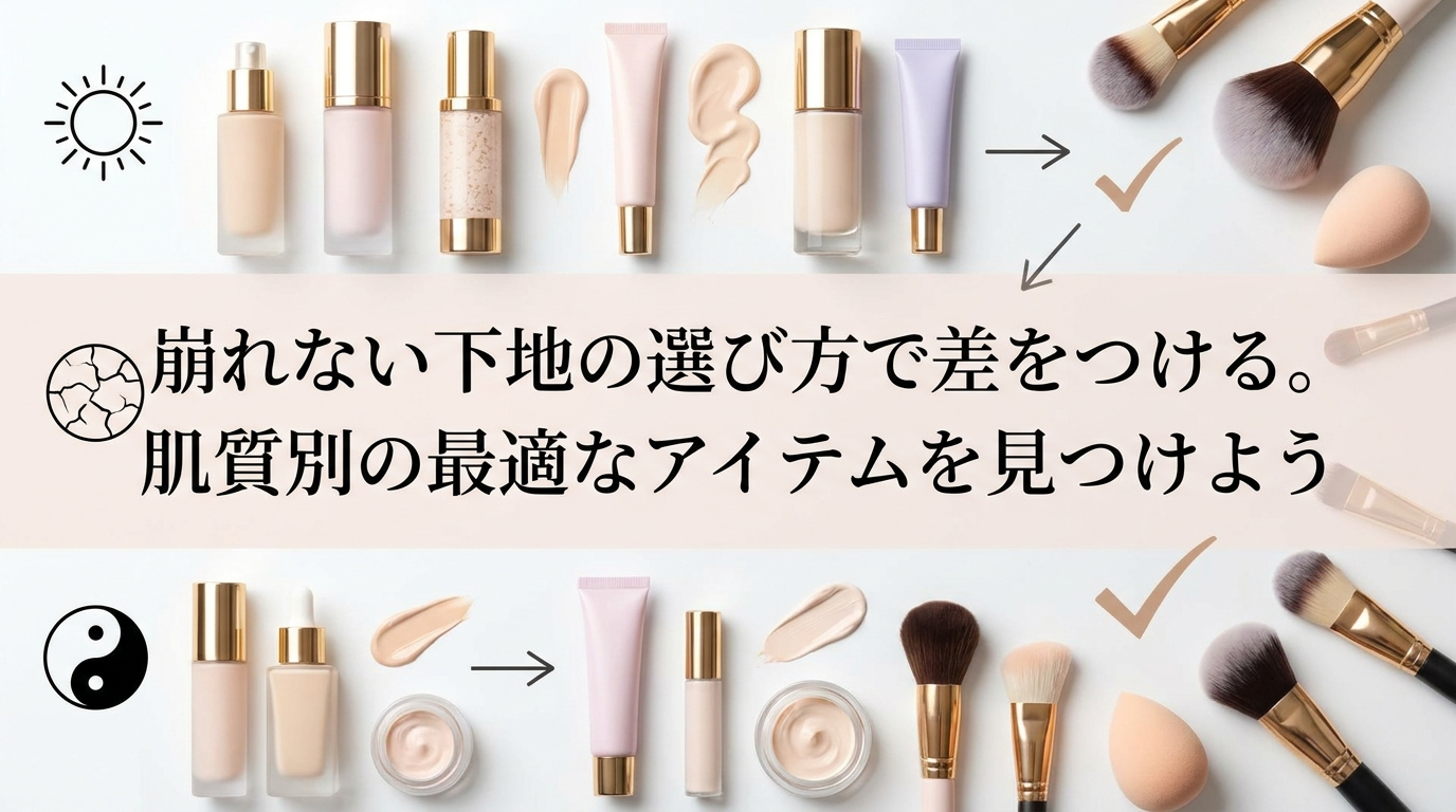 崩れない下地の選び方で差をつける。肌質別の最適なアイテムを見つけよう