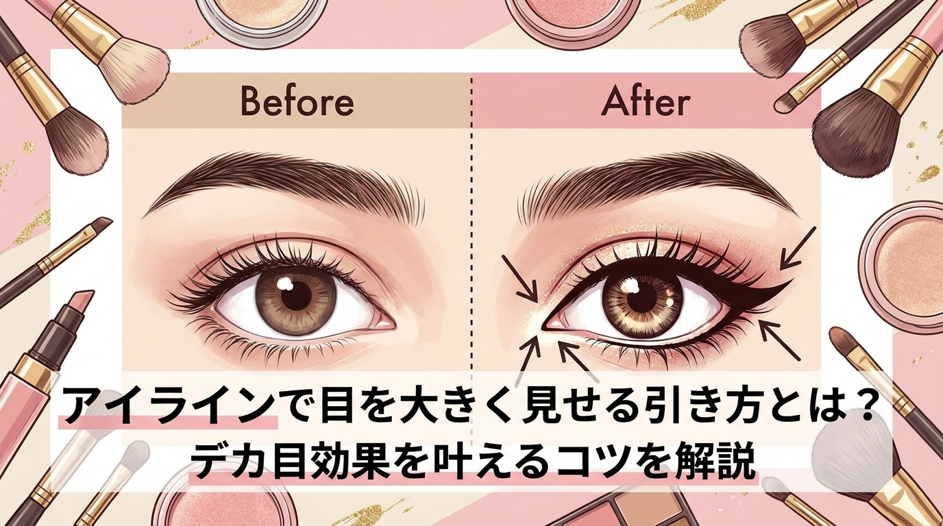 アイラインで目を大きく見せる引き方とは？デカ目効果を叶えるコツを解説