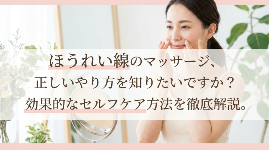 ほうれい線のマッサージ、正しいやり方を知りたいですか？効果的なセルフケア方法を徹底解説。